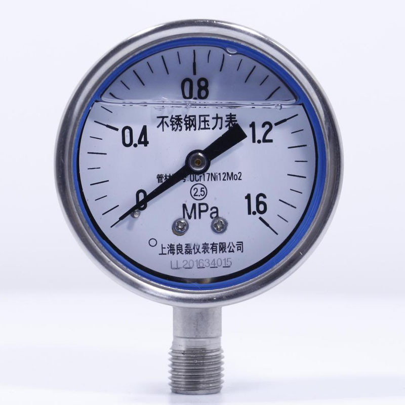 Y60-B-F-Z 表盘直径60 径向充油耐震-水压力表,真空压力表,耐震压力表,隔膜压力表,不锈钢压力表,双金属温度计