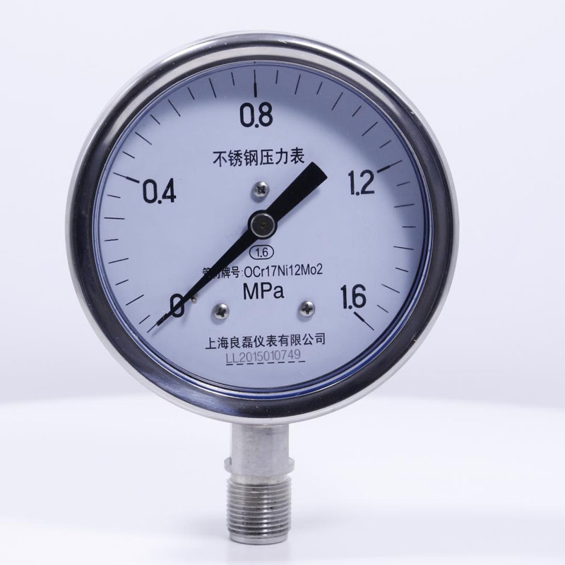 Y100-B-F 表盘直径100 径向-水压力表,真空压力表,耐震压力表,隔膜压力表,不锈钢压力表,双金属温度计
