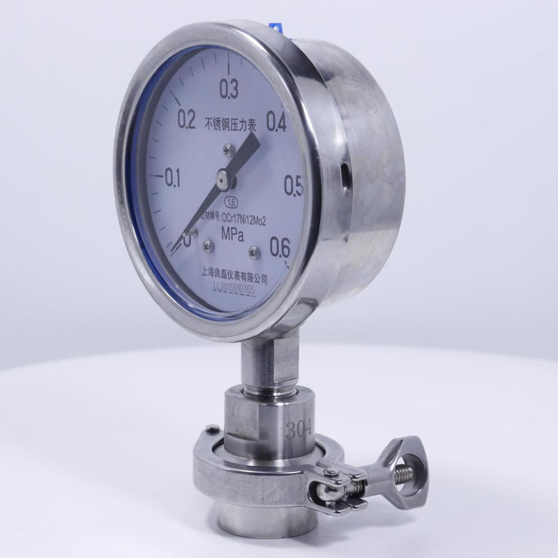 Y100-BF-MC  卫生型 焊接-水压力表,真空压力表,耐震压力表,隔膜压力表,不锈钢压力表,双金属温度计